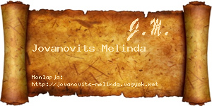 Jovanovits Melinda névjegykártya